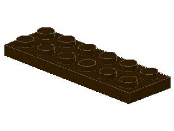 Lego Plate 2 x 6 (3795) dark brown